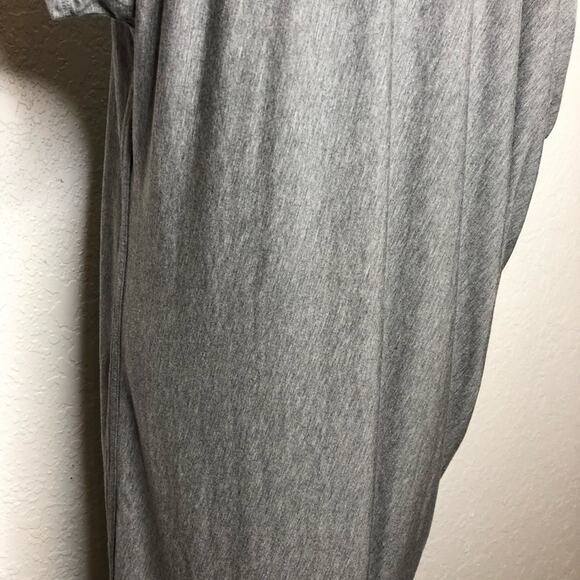 Athleta gray draped slouch jersey knit midi dress size Large - Picture 11 of 14